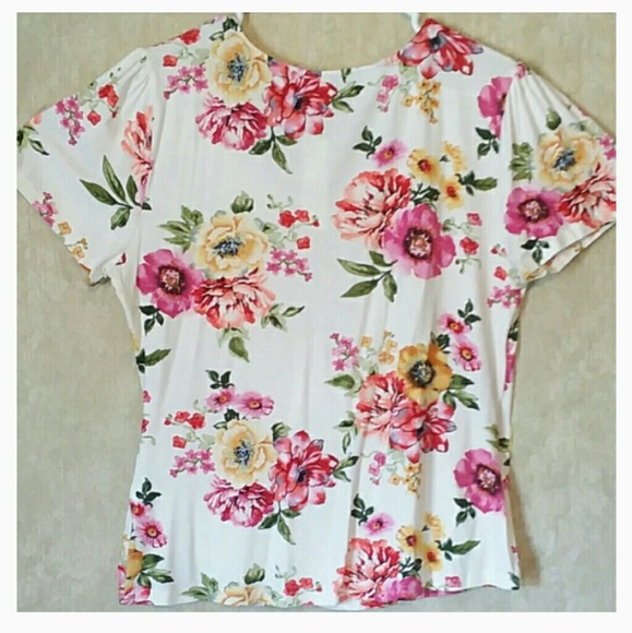 White floral top blouse plus size 1X 2X 3X SALE - Picture 3 of 5
